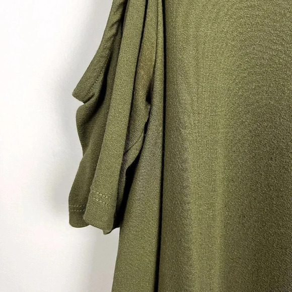 Pull & Bear Womens XS Cold Shoulder Dress Army Green Summer - Picture 6 of 6